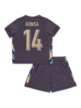 Billige England Ezri Konsa #14 Bortedraktsett Barn EM 2024 Kortermet (+ Korte bukser)